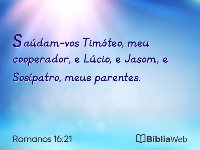 Romanos 16:21 em imagem para compartilhar