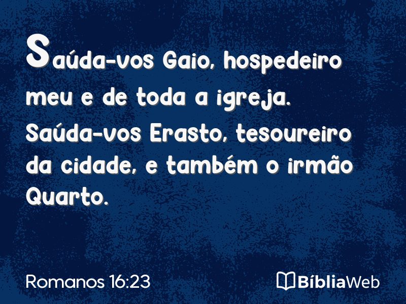 Romanos 16:23 em imagem para compartilhar