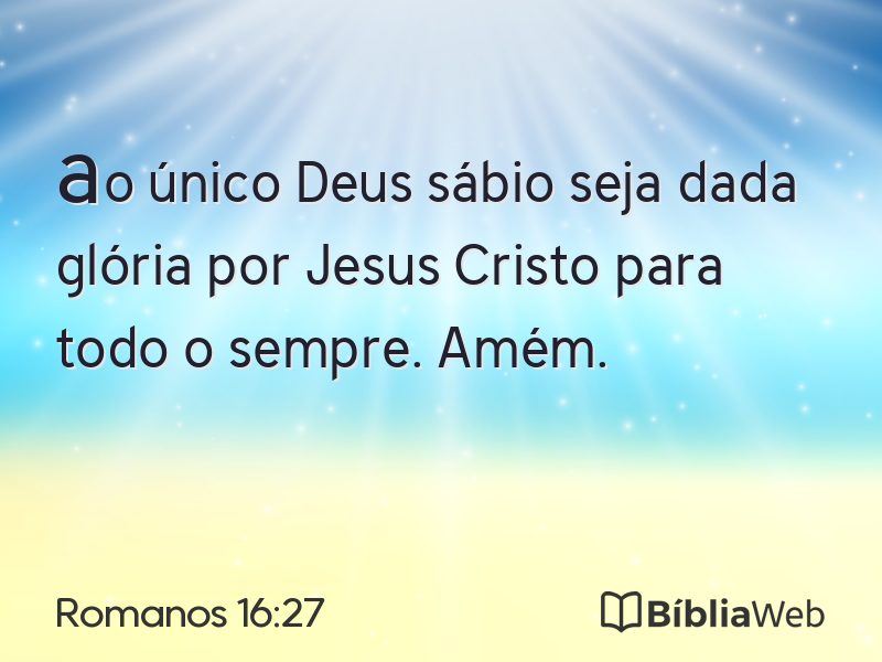 Romanos 16:27 em imagem para compartilhar