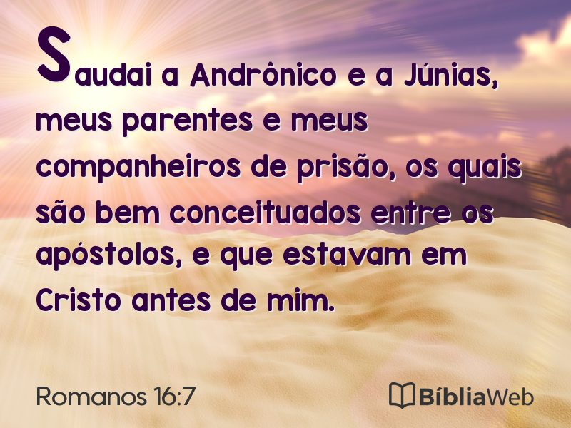 Romanos 16:7 em imagem para compartilhar