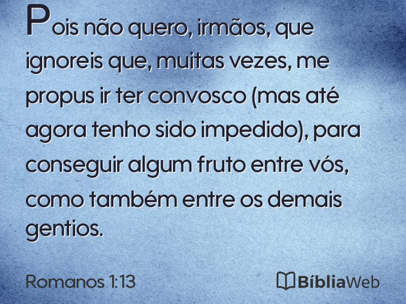 Romanos 1:13 em imagem para compartilhar