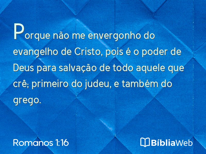 Romanos 1:16 em imagem para compartilhar