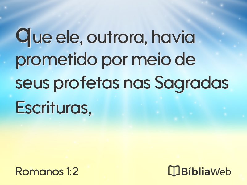 Romanos 1:2 em imagem para compartilhar