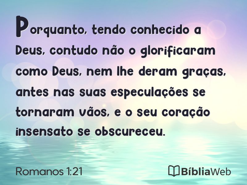 Romanos 1:21 em imagem para compartilhar