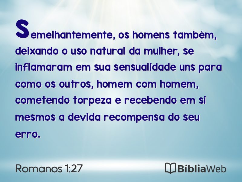 Romanos 1:27 em imagem para compartilhar