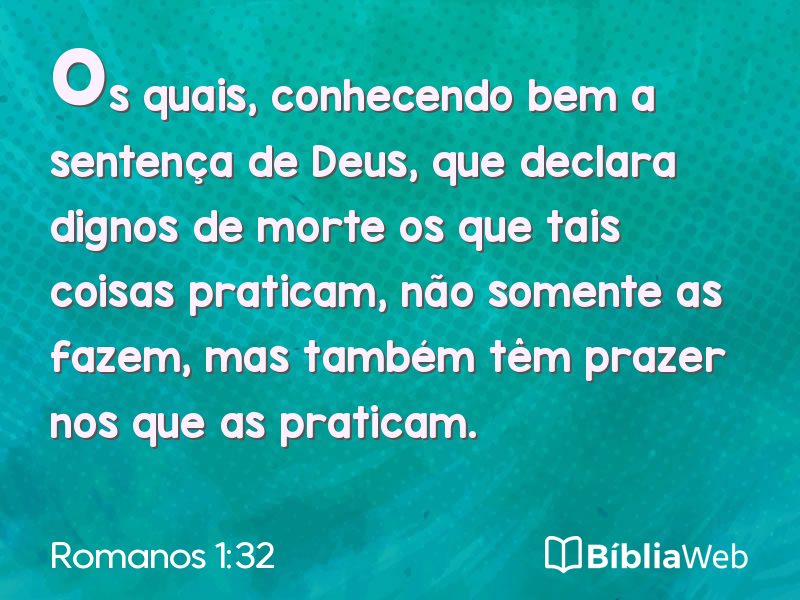 Romanos 1:32 em imagem para compartilhar