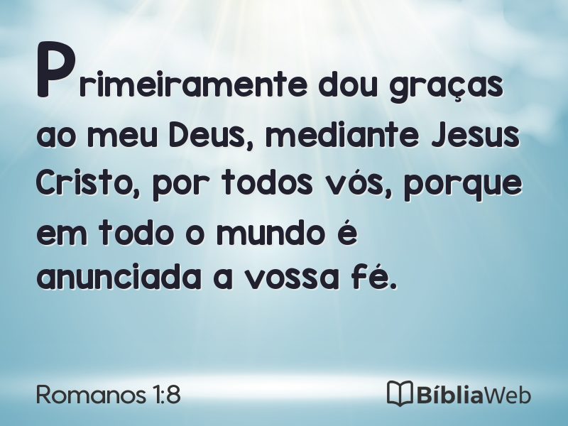Romanos 1:8 em imagem para compartilhar