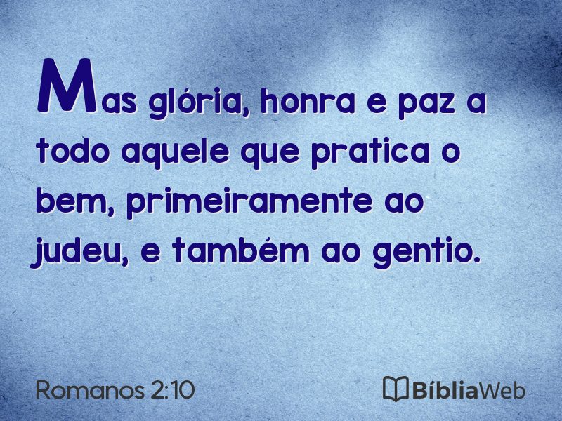 Romanos 2:10 em imagem para compartilhar