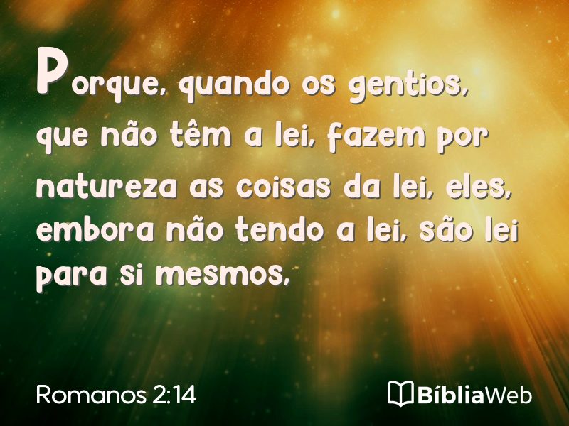 Romanos 2:14 em imagem para compartilhar
