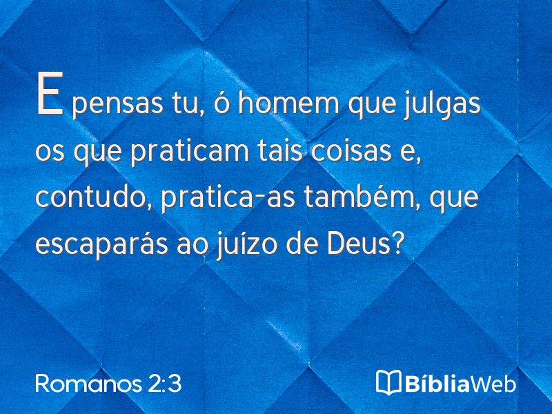 Romanos 2:3 em imagem para compartilhar