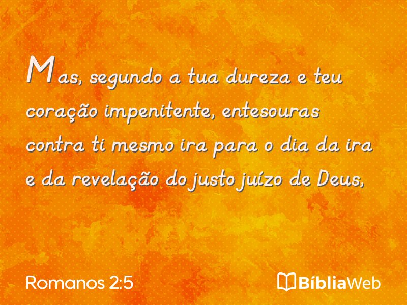 Romanos 2:5 em imagem para compartilhar