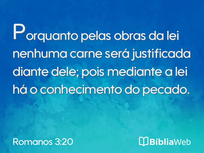 Romanos 3:20 em imagem para compartilhar