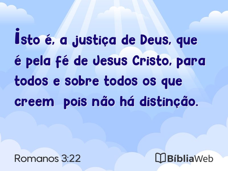 Romanos 3:22 em imagem para compartilhar