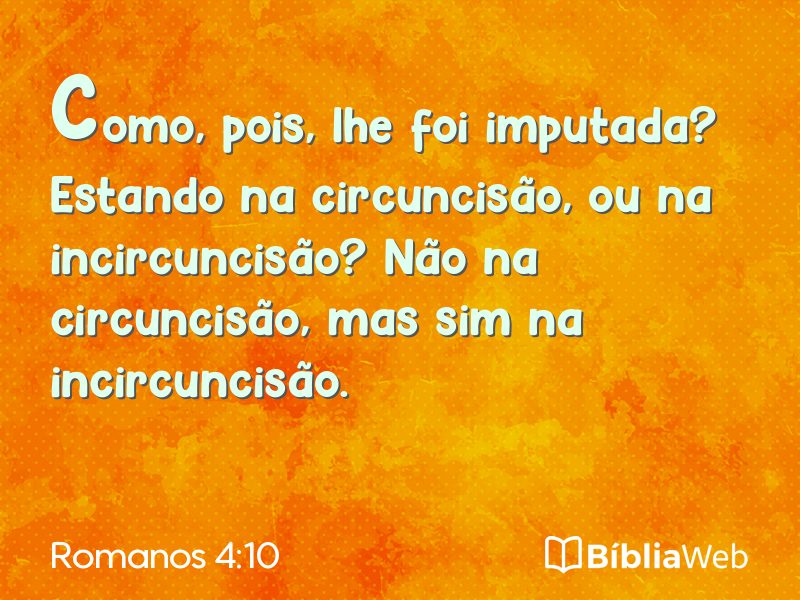 Romanos 4:10 em imagem para compartilhar