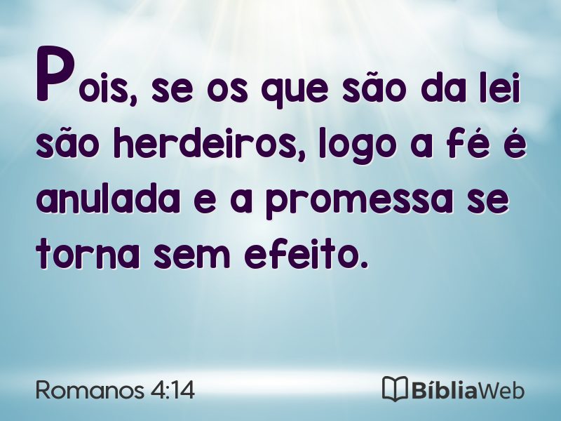 Romanos 4:14 em imagem para compartilhar
