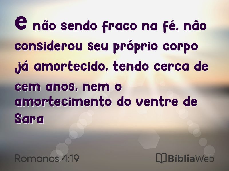 Romanos 4:19 em imagem para compartilhar