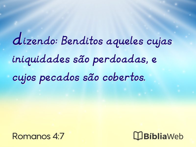 Romanos 4:7 em imagem para compartilhar