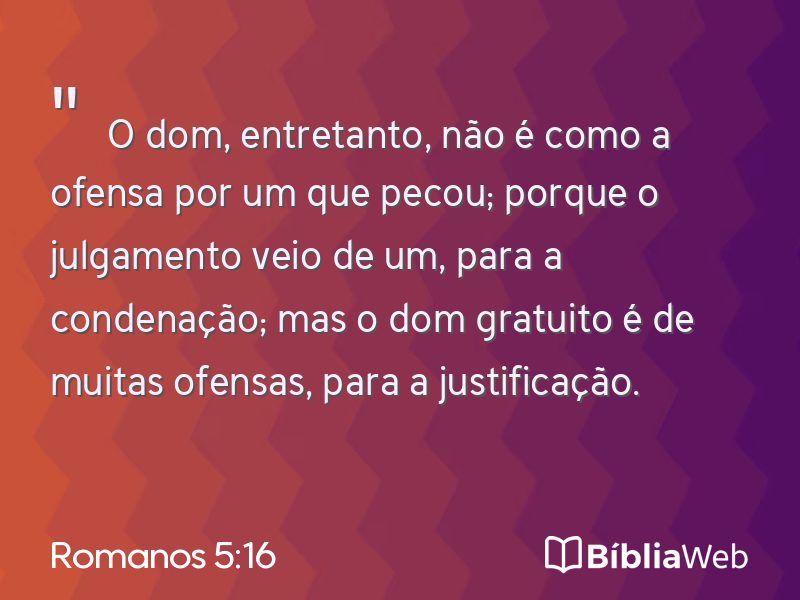Romanos 5:16 em imagem para compartilhar