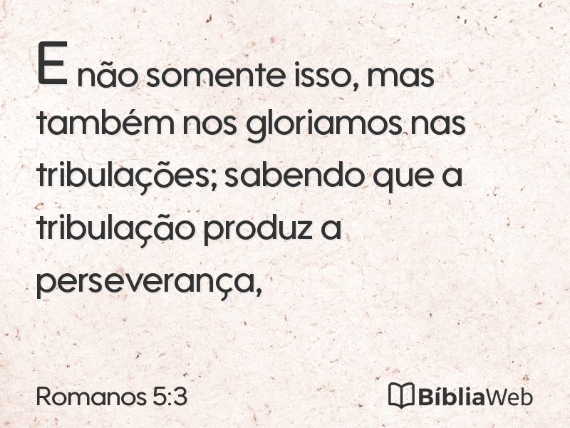 Romanos 5:3 em imagem para compartilhar