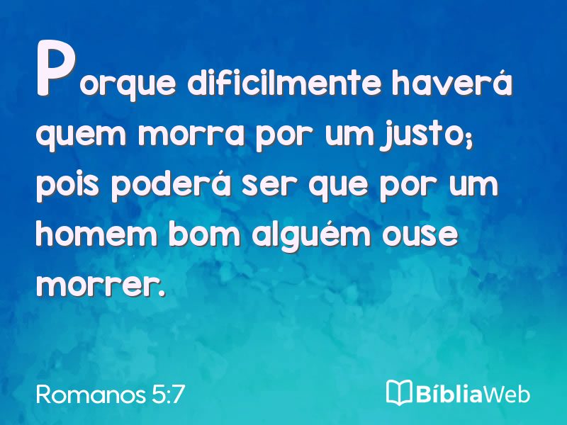Romanos 5:7 em imagem para compartilhar