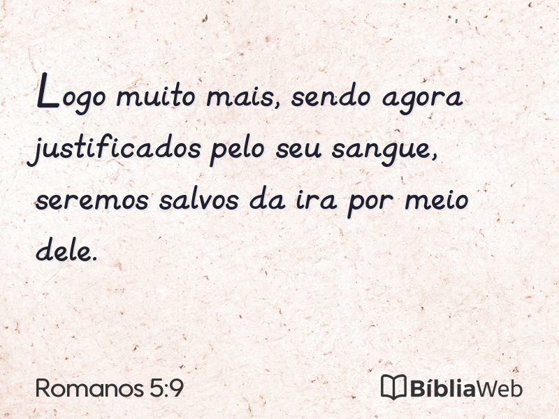 Romanos 5:9 em imagem para compartilhar