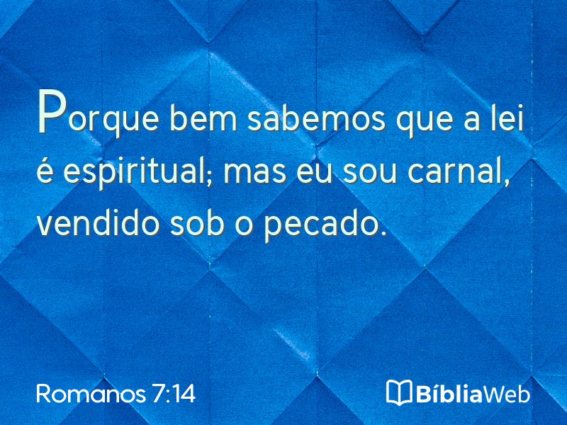 Romanos 7:14 em imagem para compartilhar