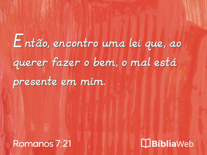 Romanos 7:21 em imagem para compartilhar