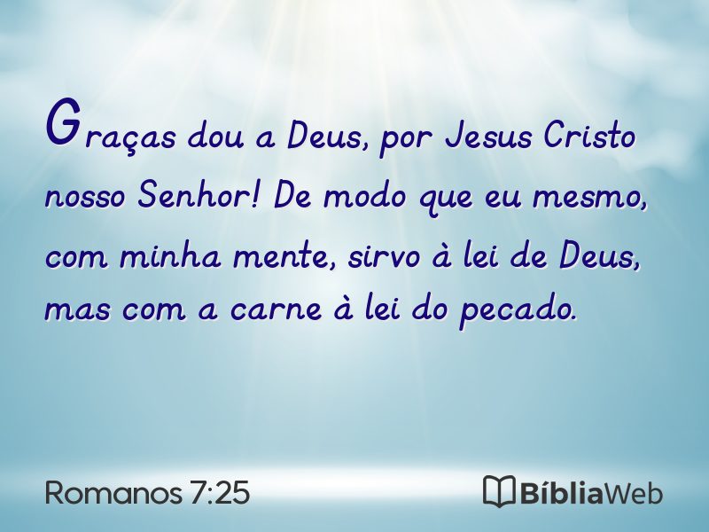 Romanos 7:25 em imagem para compartilhar