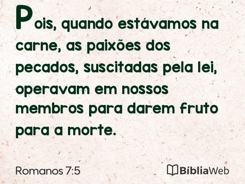 Romanos 7:5 em imagem para compartilhar