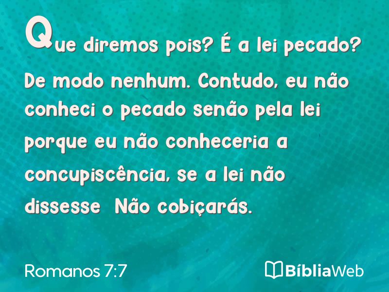 Romanos 7:7 em imagem para compartilhar