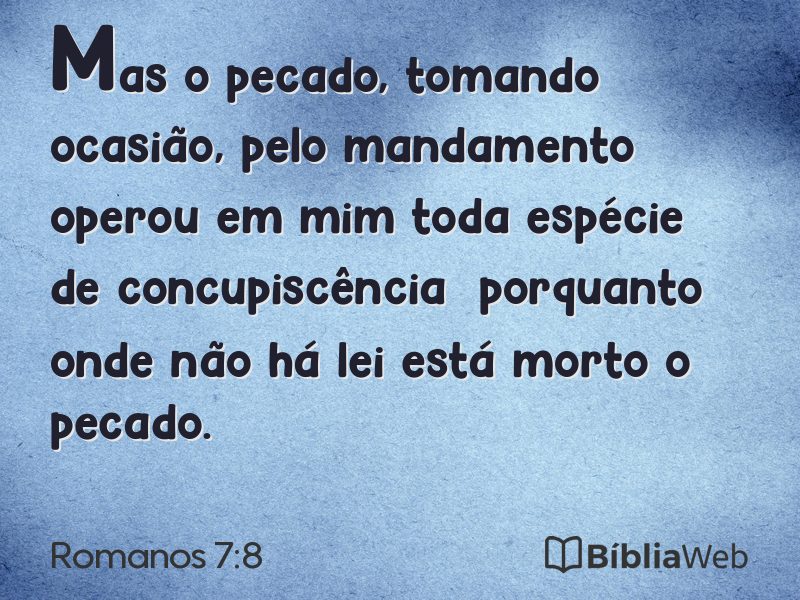 Romanos 7:8 em imagem para compartilhar