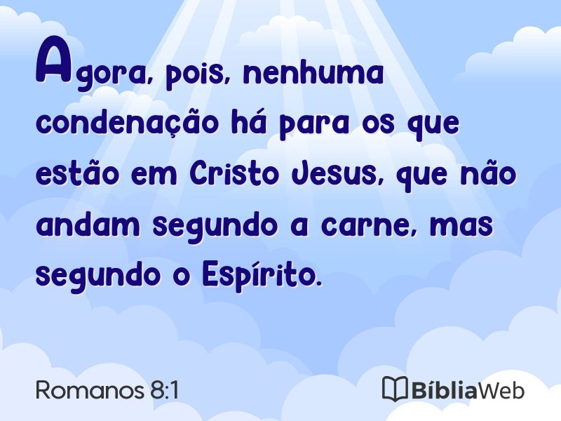 Romanos 8:1 em imagem para compartilhar