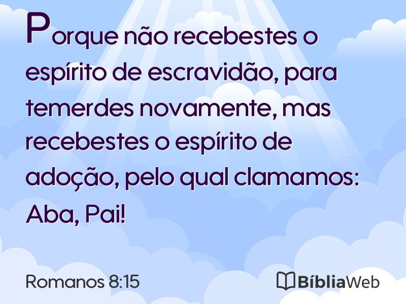 Romanos 8:15 em imagem para compartilhar