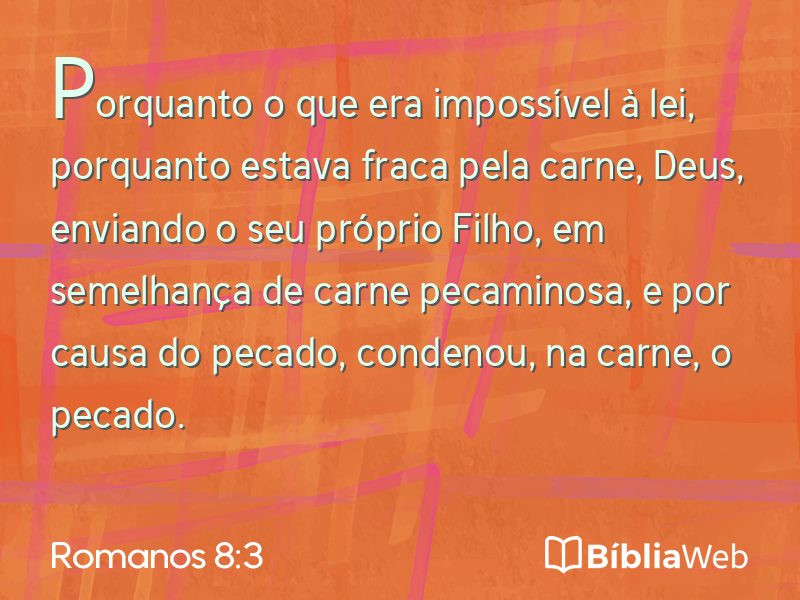 Romanos 8:3 em imagem para compartilhar