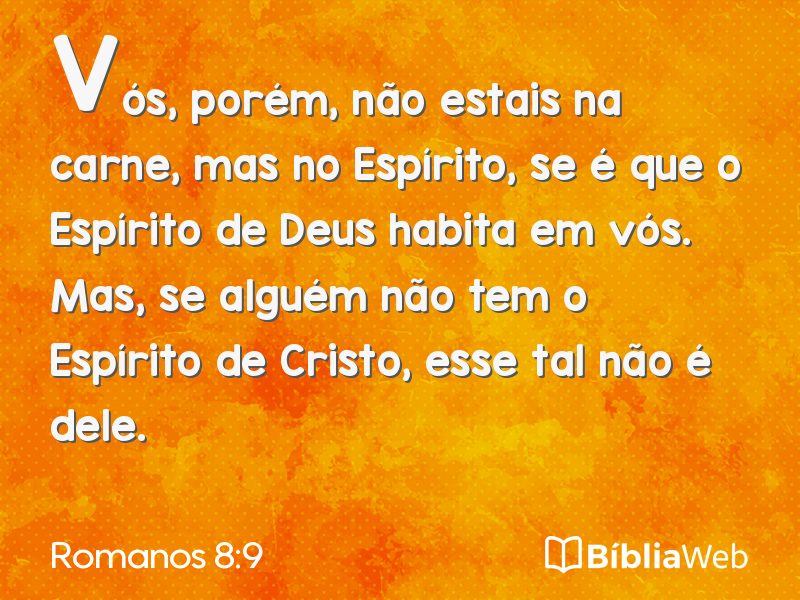 Romanos 8:9 em imagem para compartilhar