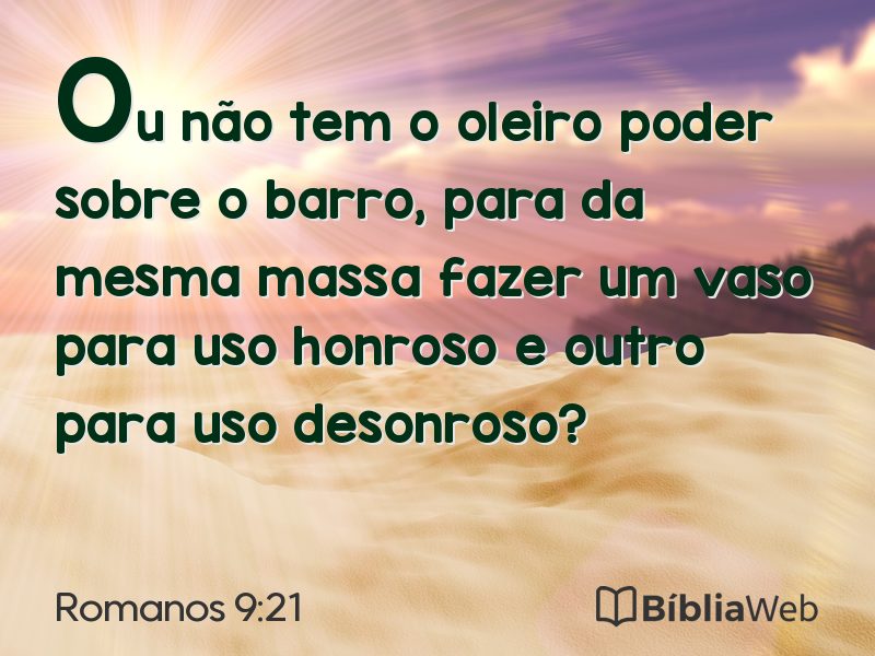 Romanos 9:21 em imagem para compartilhar