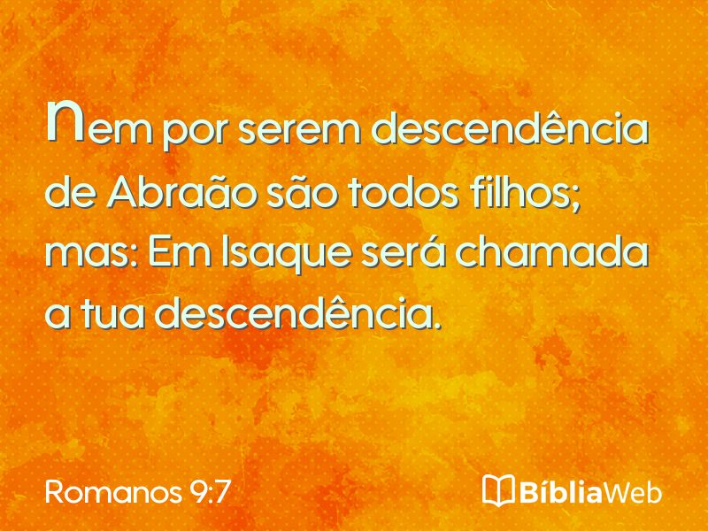 Romanos 9:7 em imagem para compartilhar