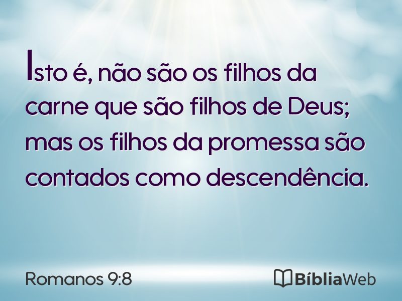 Romanos 9:8 em imagem para compartilhar