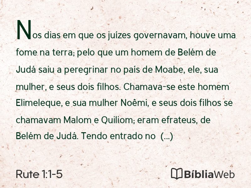Rute 1:1-5 em imagem para compartilhar