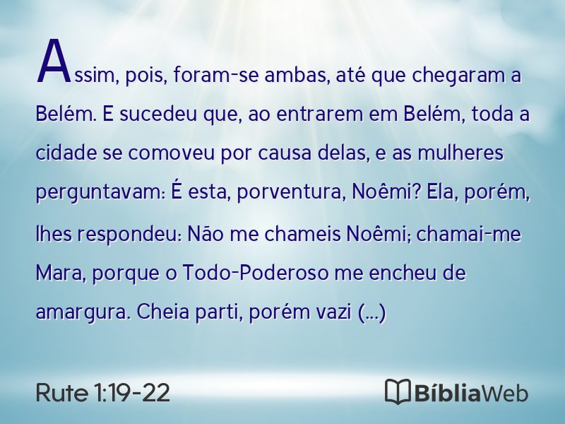 Rute 1:19-22 em imagem para compartilhar