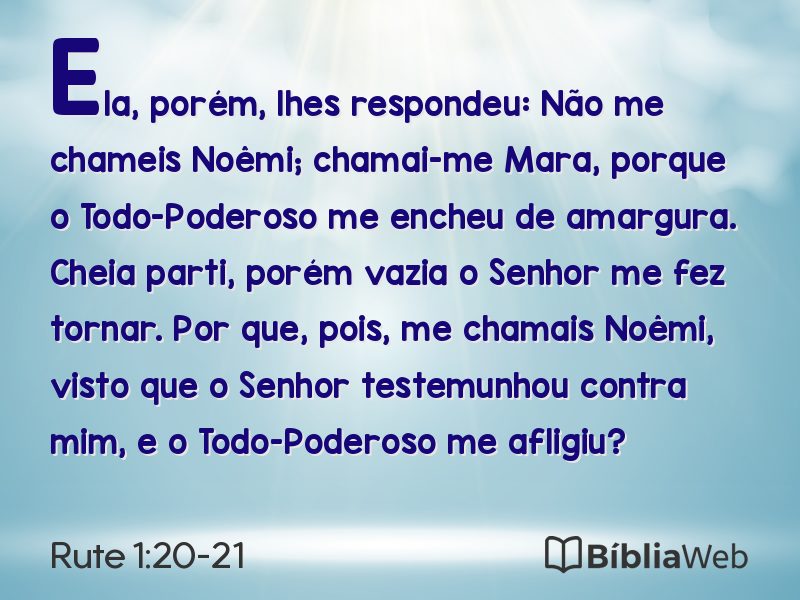 Rute 1:20-21 em imagem para compartilhar