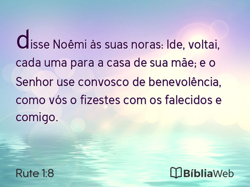 Rute 1:8 em imagem para compartilhar