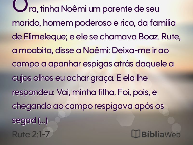 Rute 2:1-7 em imagem para compartilhar