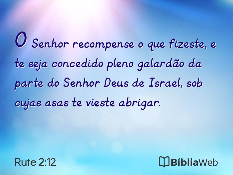 Rute 2:12 em imagem para compartilhar