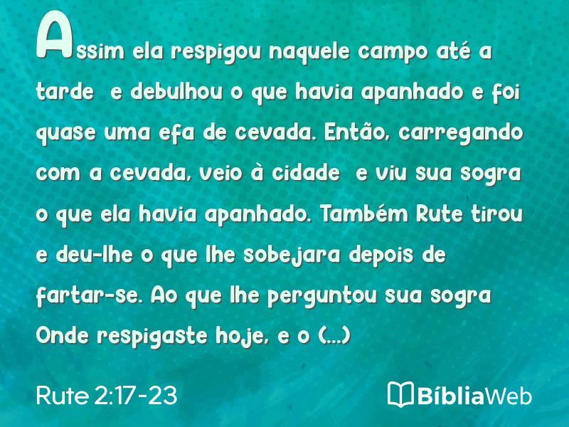 Rute 2:17-23 em imagem para compartilhar