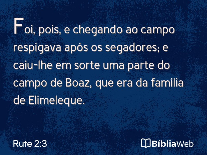 Rute 2:3 em imagem para compartilhar