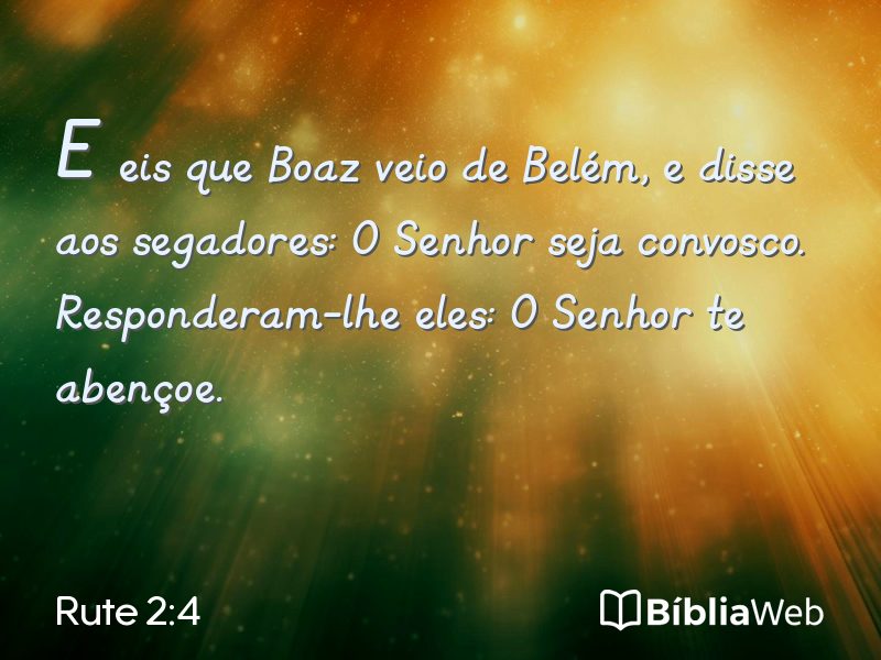 Rute 2:4 em imagem para compartilhar