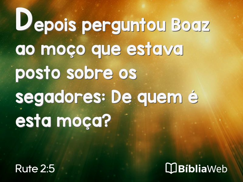 Rute 2:5 em imagem para compartilhar