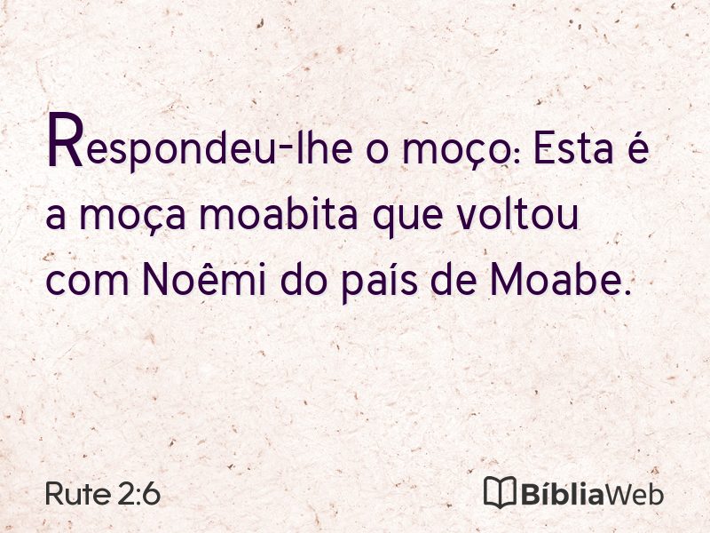 Rute 2:6 em imagem para compartilhar