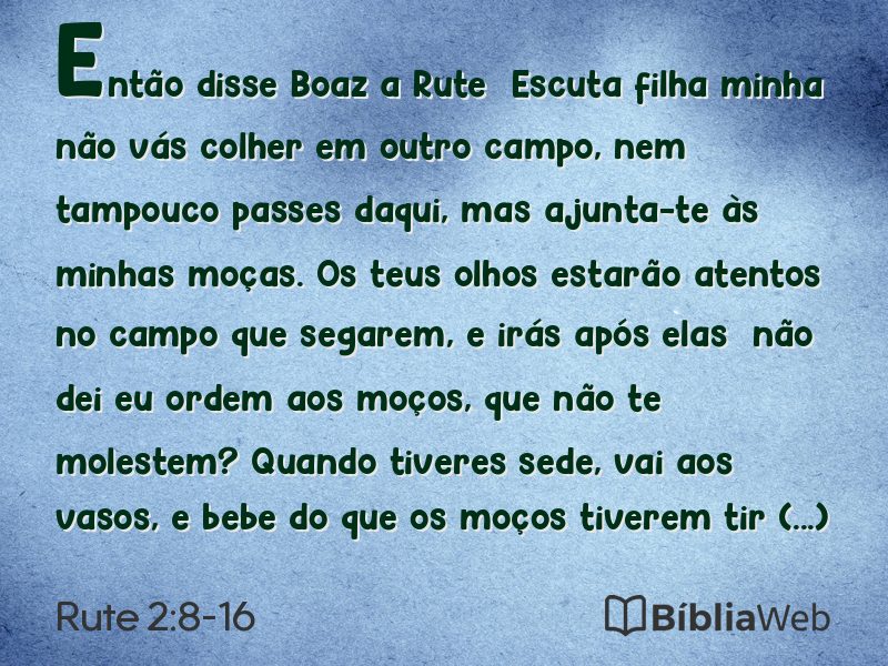 Rute 2:8-16 em imagem para compartilhar